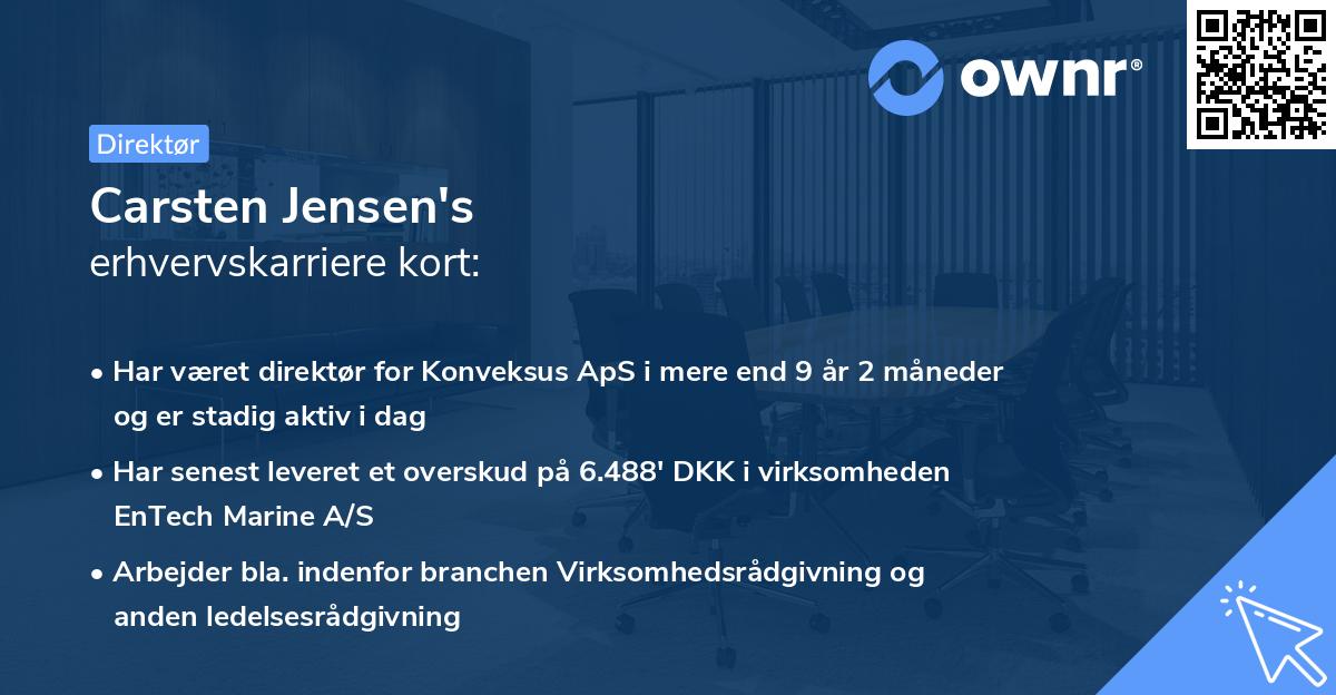 Carsten Jensen's erhvervskarriere kort