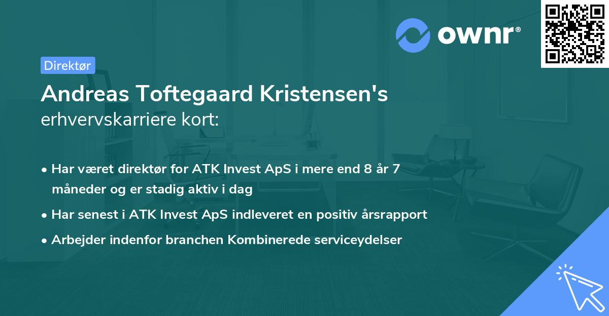 Andreas Toftegaard Kristensen's erhvervskarriere kort