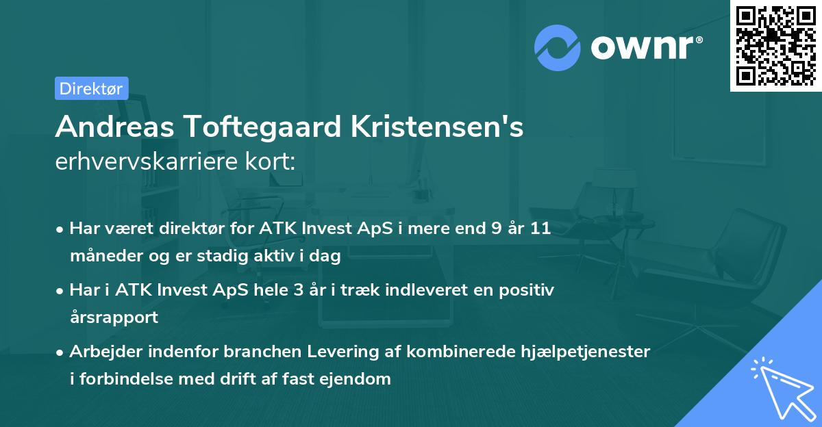 Andreas Toftegaard Kristensen's erhvervskarriere kort