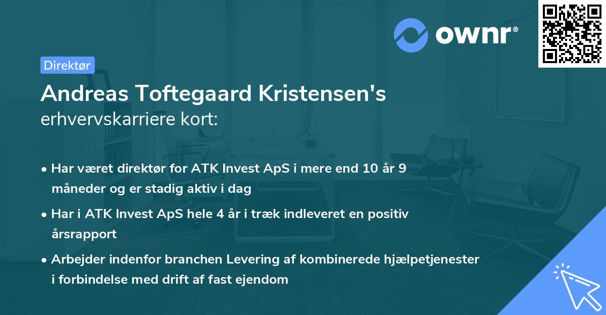 Andreas Toftegaard Kristensen's erhvervskarriere kort