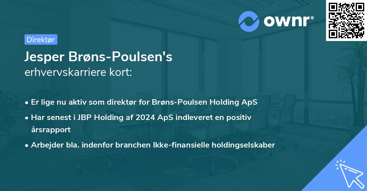 Jesper Brøns-Poulsen's erhvervskarriere kort