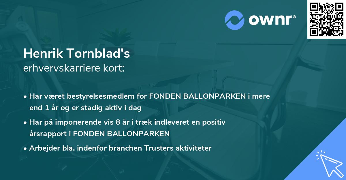 Henrik Tornblad's erhvervskarriere kort