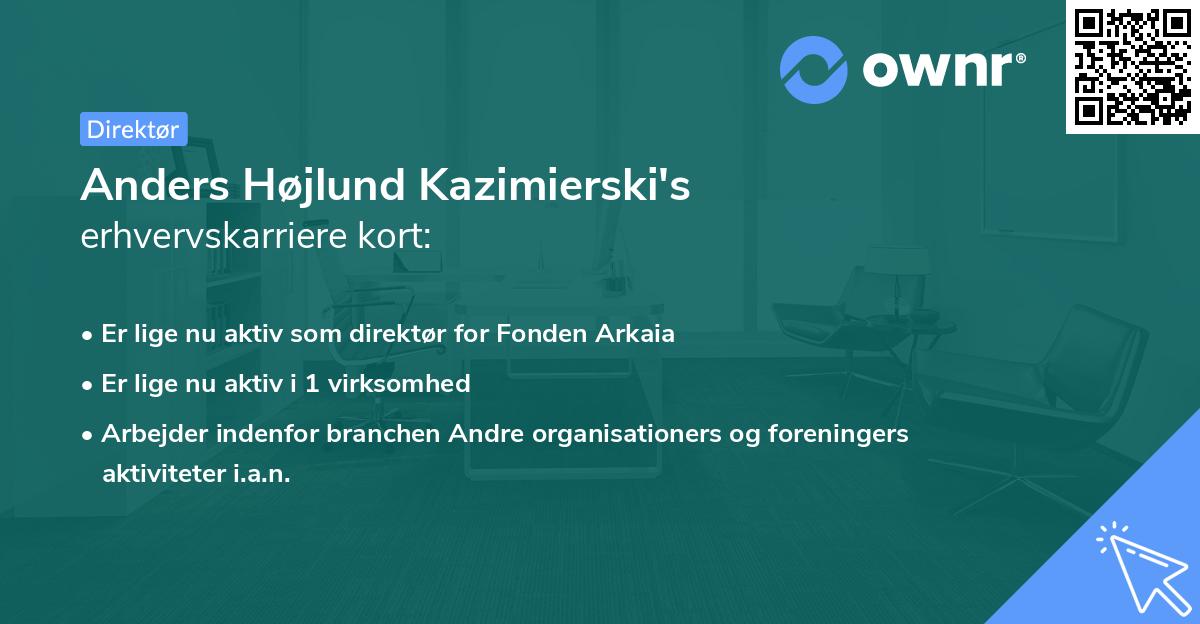 Anders Højlund Kazimierski's erhvervskarriere kort