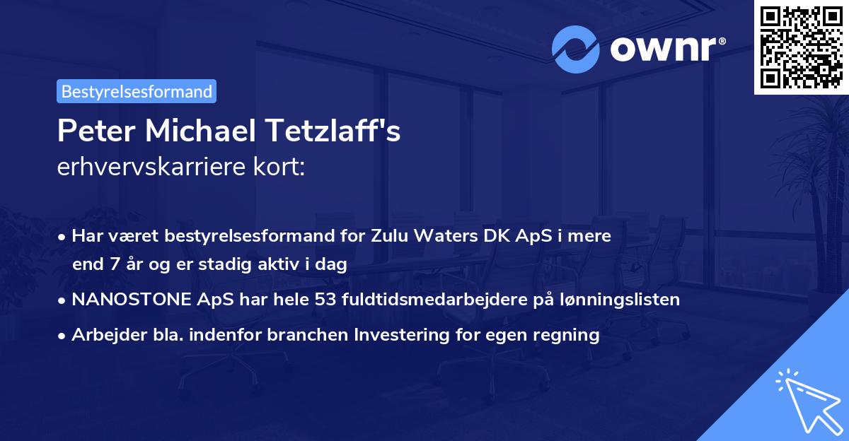 Peter Michael Tetzlaff's erhvervskarriere kort