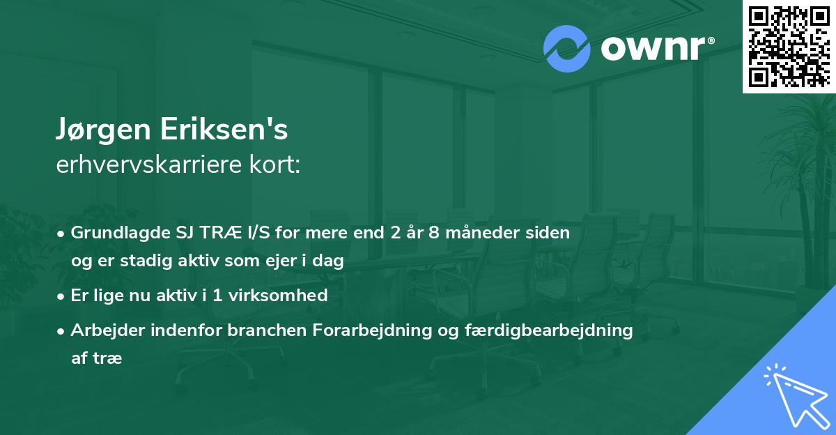 Jørgen Eriksen's erhvervskarriere kort