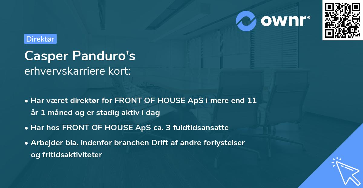 Casper Panduro's erhvervskarriere kort