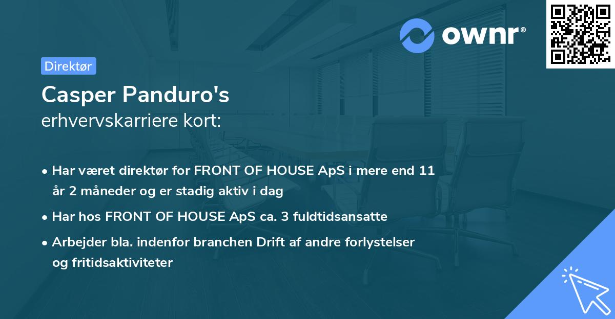 Casper Panduro's erhvervskarriere kort