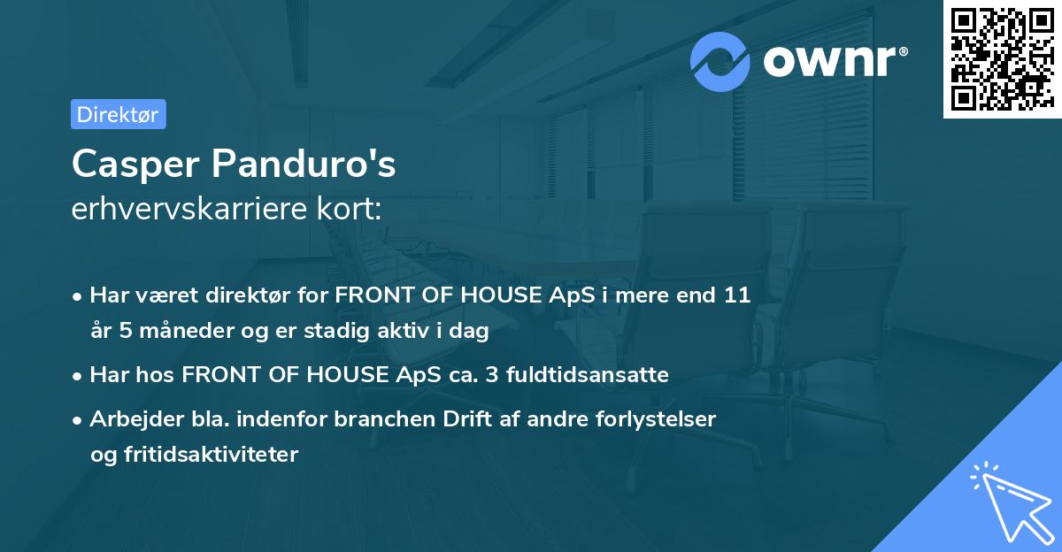 Casper Panduro's erhvervskarriere kort