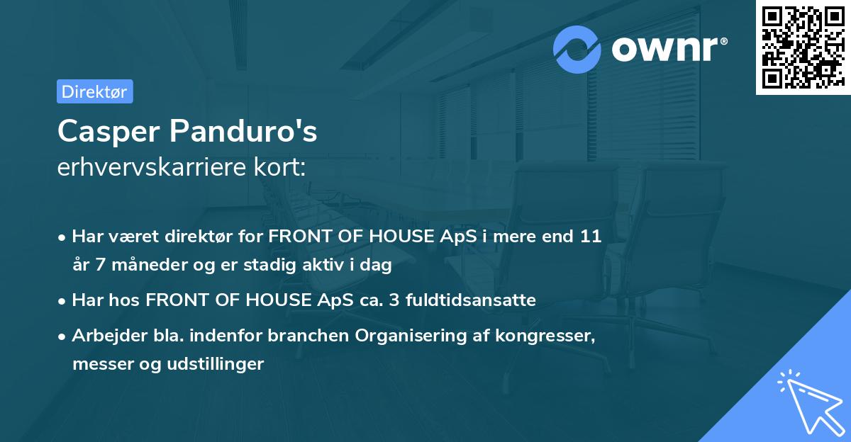 Casper Panduro's erhvervskarriere kort