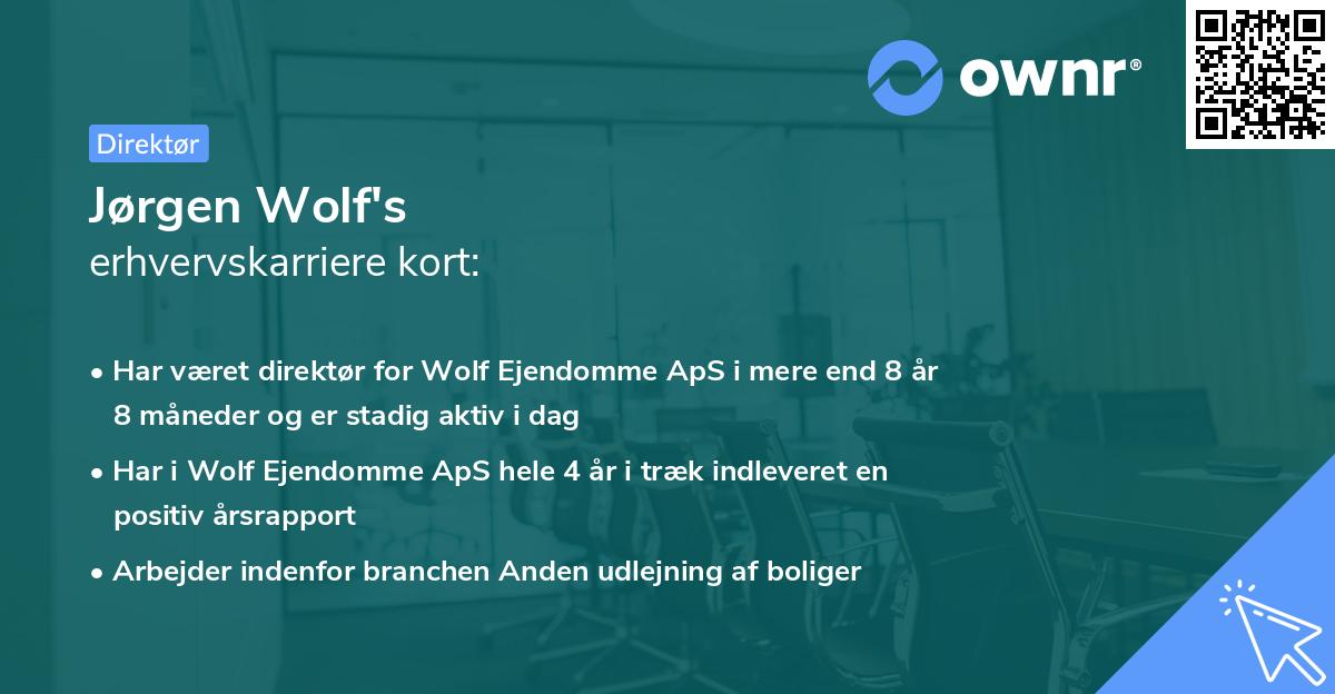 Jørgen Wolf's erhvervskarriere kort