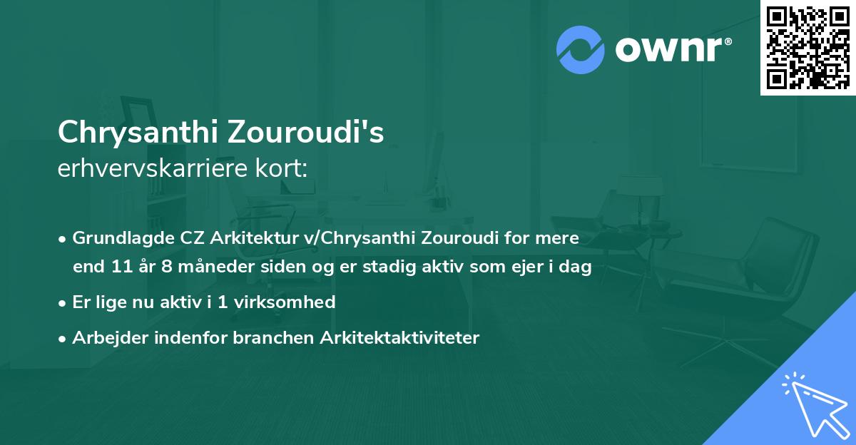 Chrysanthi Zouroudi's erhvervskarriere kort