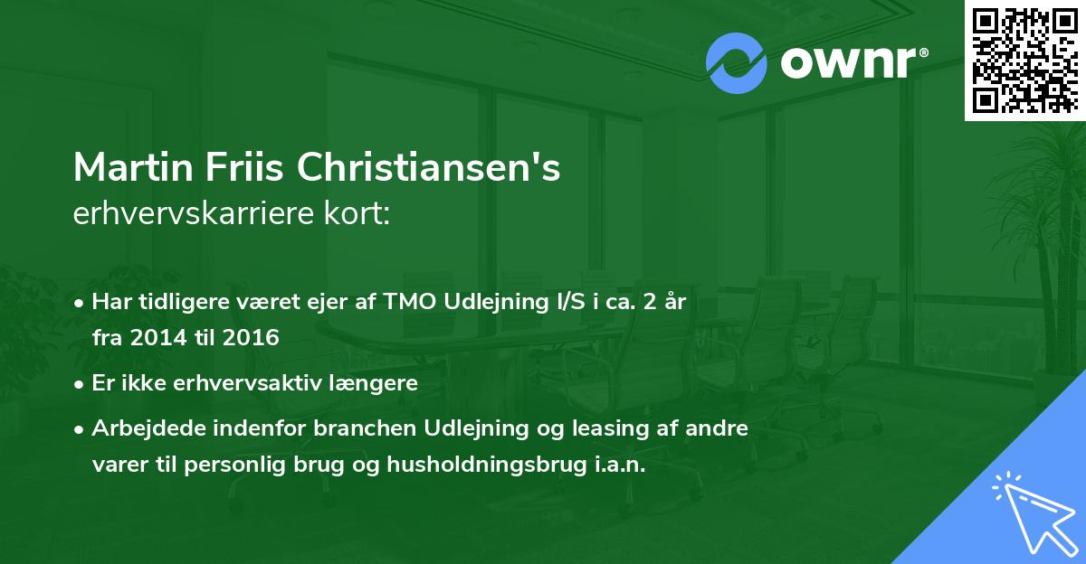 Martin Friis Christiansen's erhvervskarriere kort