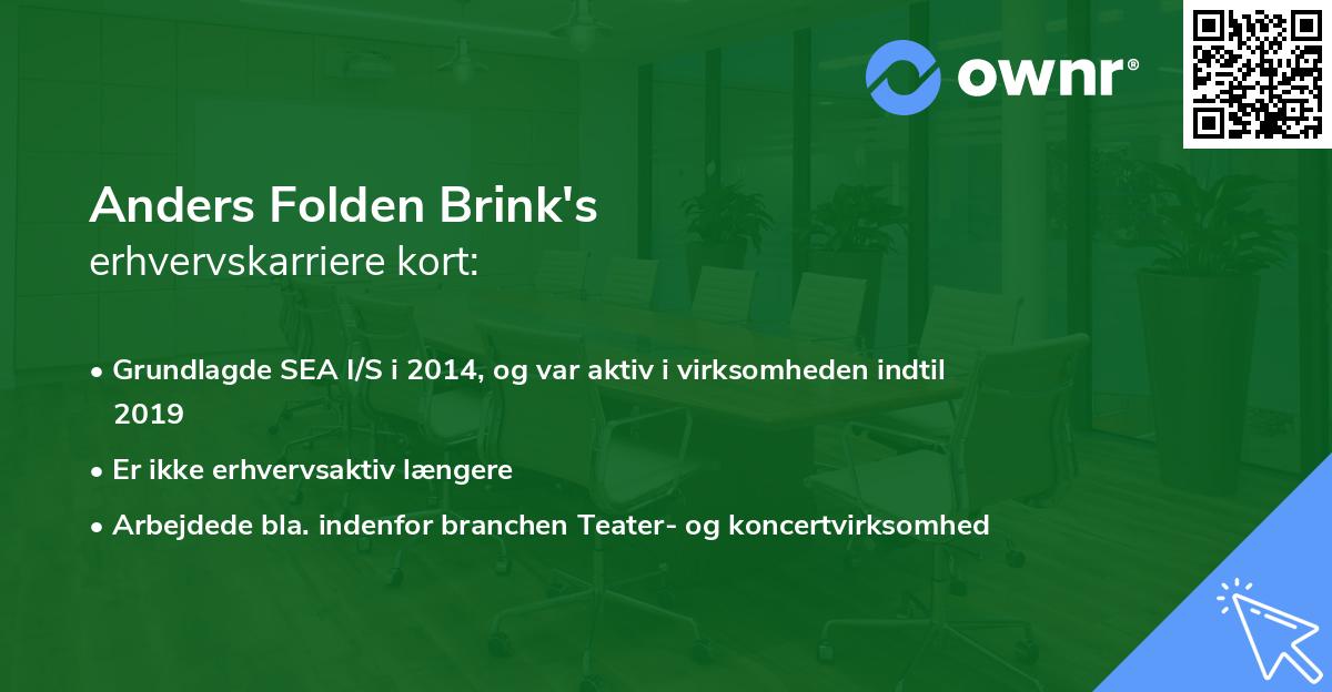 Anders Folden Brink's erhvervskarriere kort