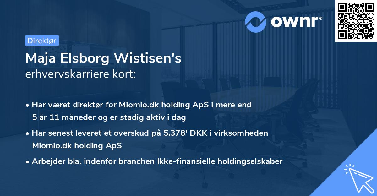 Maja Elsborg Wistisen's erhvervskarriere kort