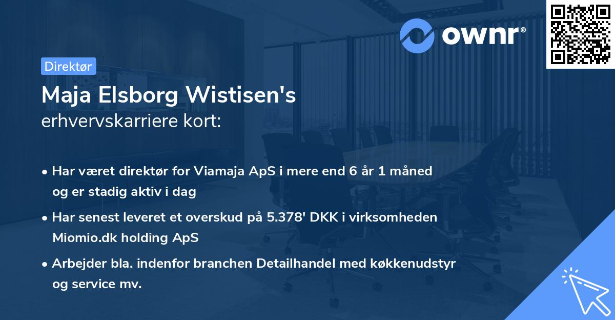 Maja Elsborg Wistisen's erhvervskarriere kort