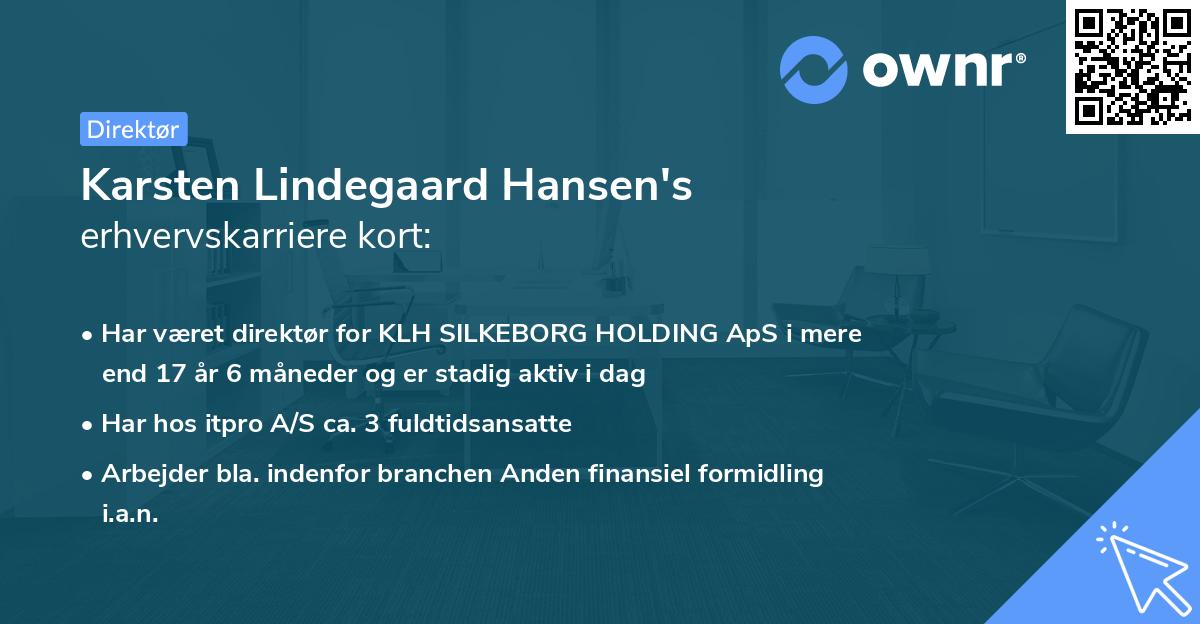 Karsten Lindegaard Hansen's erhvervskarriere kort