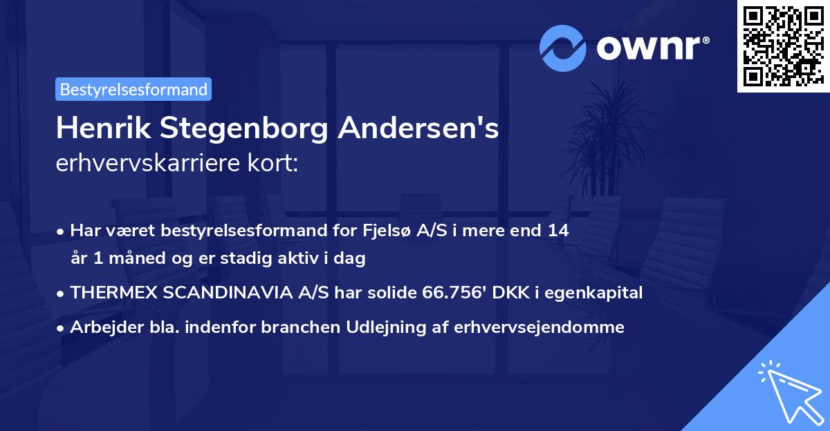 Henrik Stegenborg Andersen's erhvervskarriere kort
