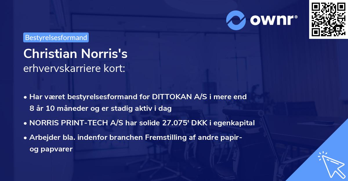 Christian Norris's erhvervskarriere kort