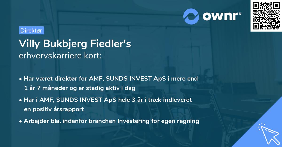 Villy Bukbjerg Fiedler's erhvervskarriere kort