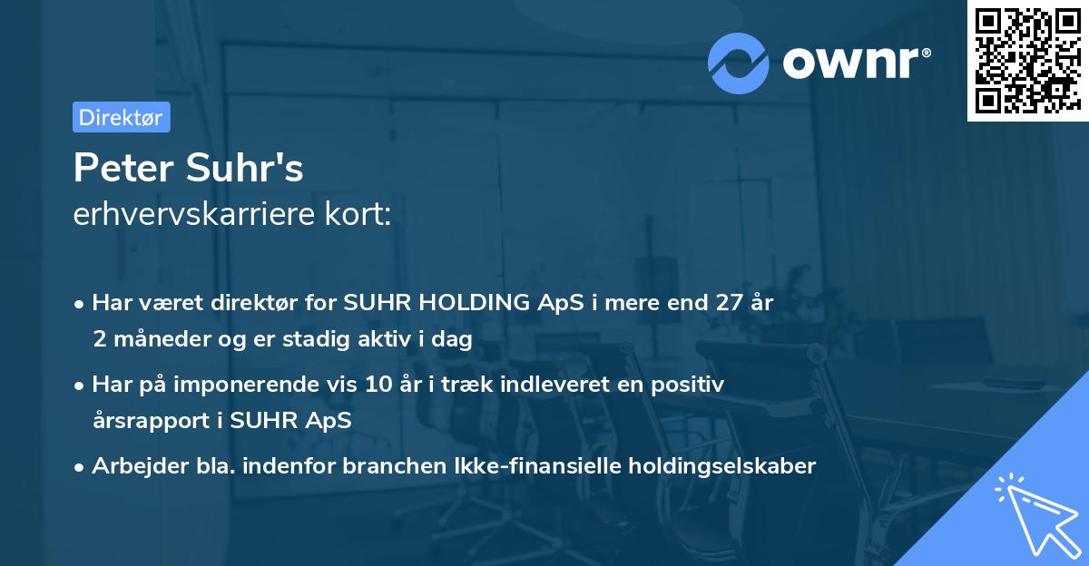 Peter Suhr's erhvervskarriere kort