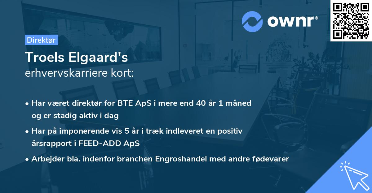 Troels Elgaard's erhvervskarriere kort