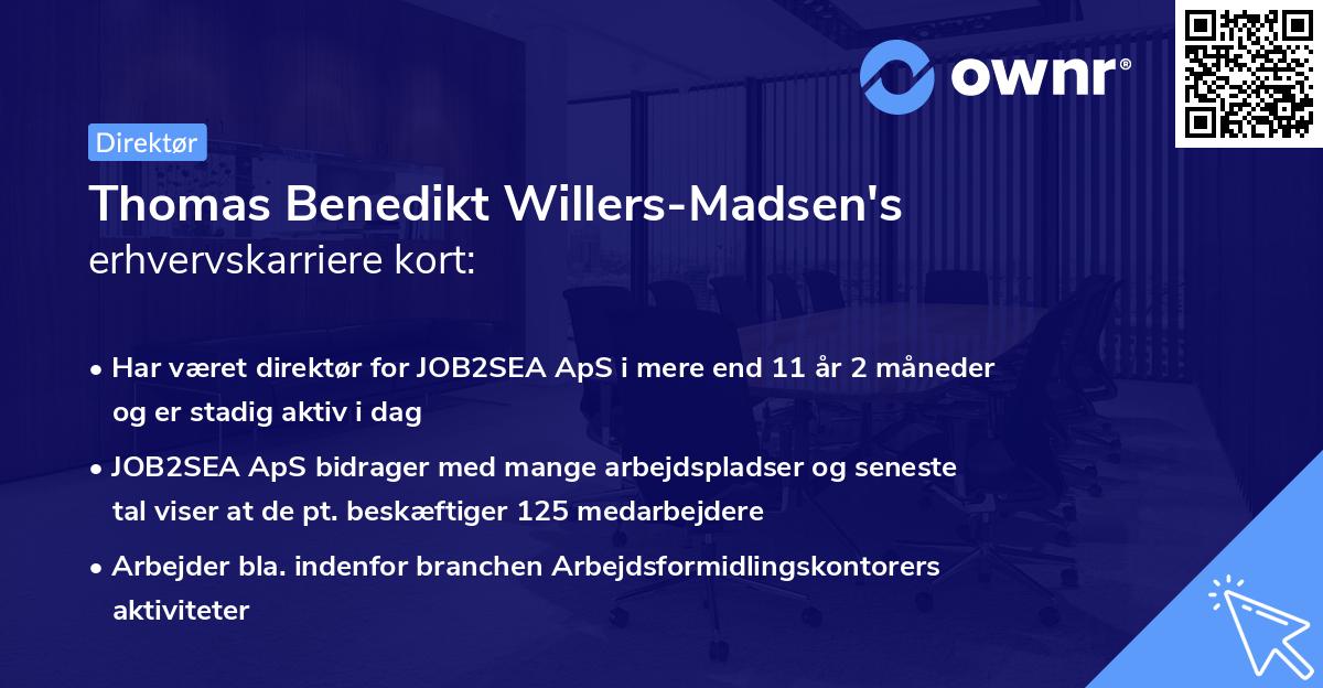 Thomas Benedikt Willers-Madsen's erhvervskarriere kort