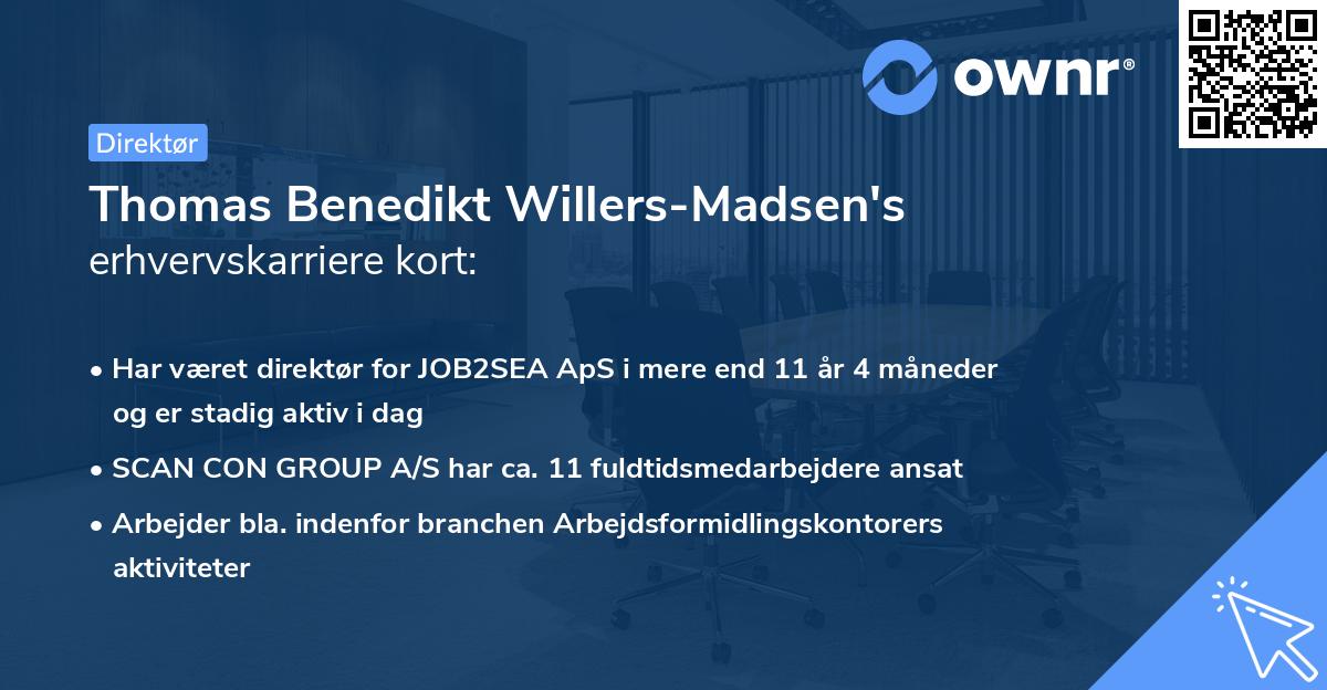 Thomas Benedikt Willers-Madsen's erhvervskarriere kort