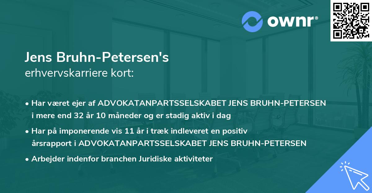 Jens Bruhn-Petersen's erhvervskarriere kort