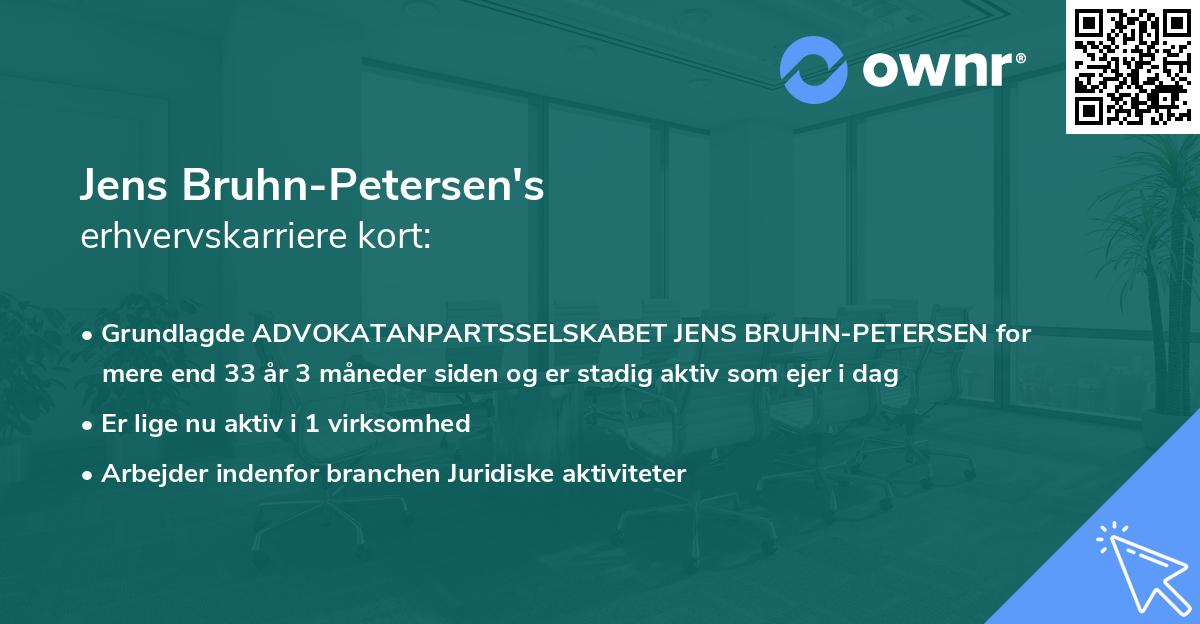 Jens Bruhn-Petersen's erhvervskarriere kort