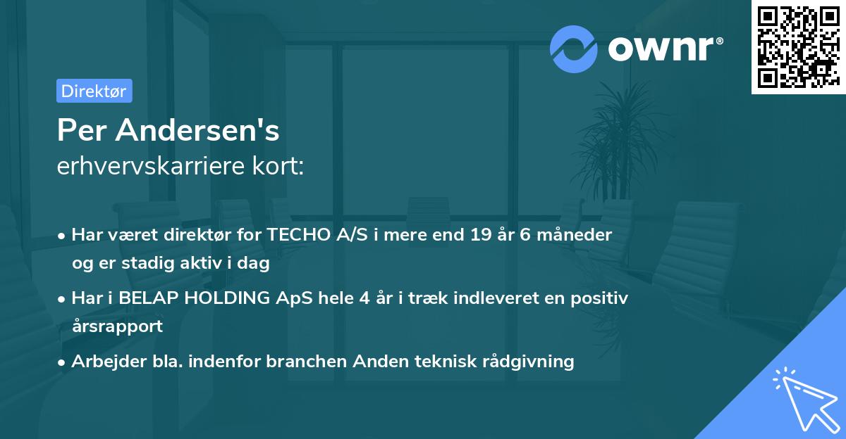 Per Andersen's erhvervskarriere kort