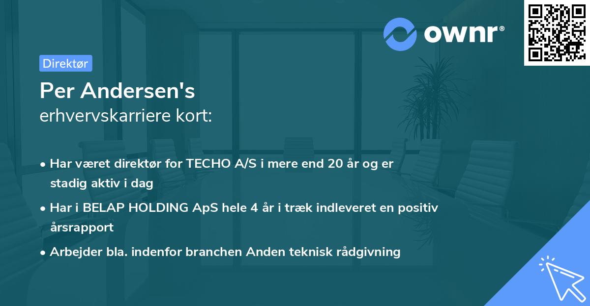 Per Andersen's erhvervskarriere kort