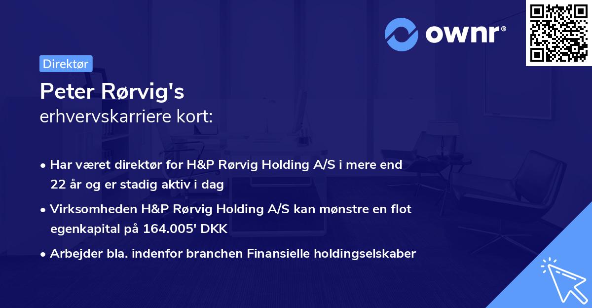Peter Rørvig's erhvervskarriere kort