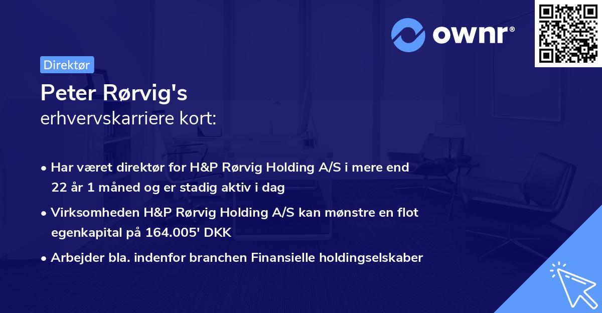 Peter Rørvig's erhvervskarriere kort