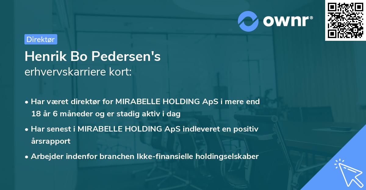 Henrik Bo Pedersen's erhvervskarriere kort