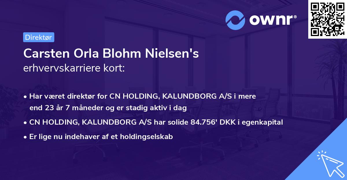 Carsten Orla Blohm Nielsen's erhvervskarriere kort