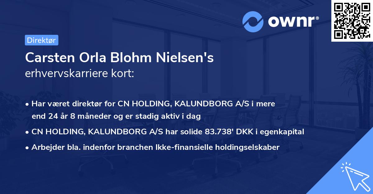 Carsten Orla Blohm Nielsen's erhvervskarriere kort