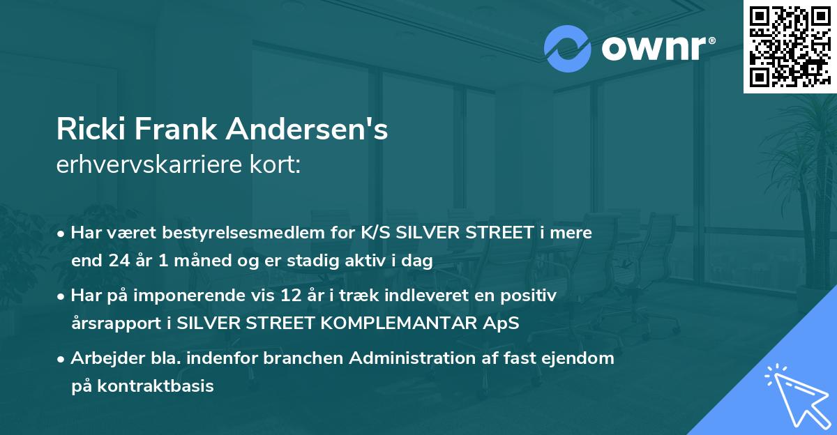 Ricki Frank Andersen's erhvervskarriere kort