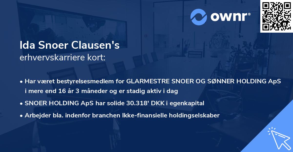 Ida Snoer Clausen's erhvervskarriere kort