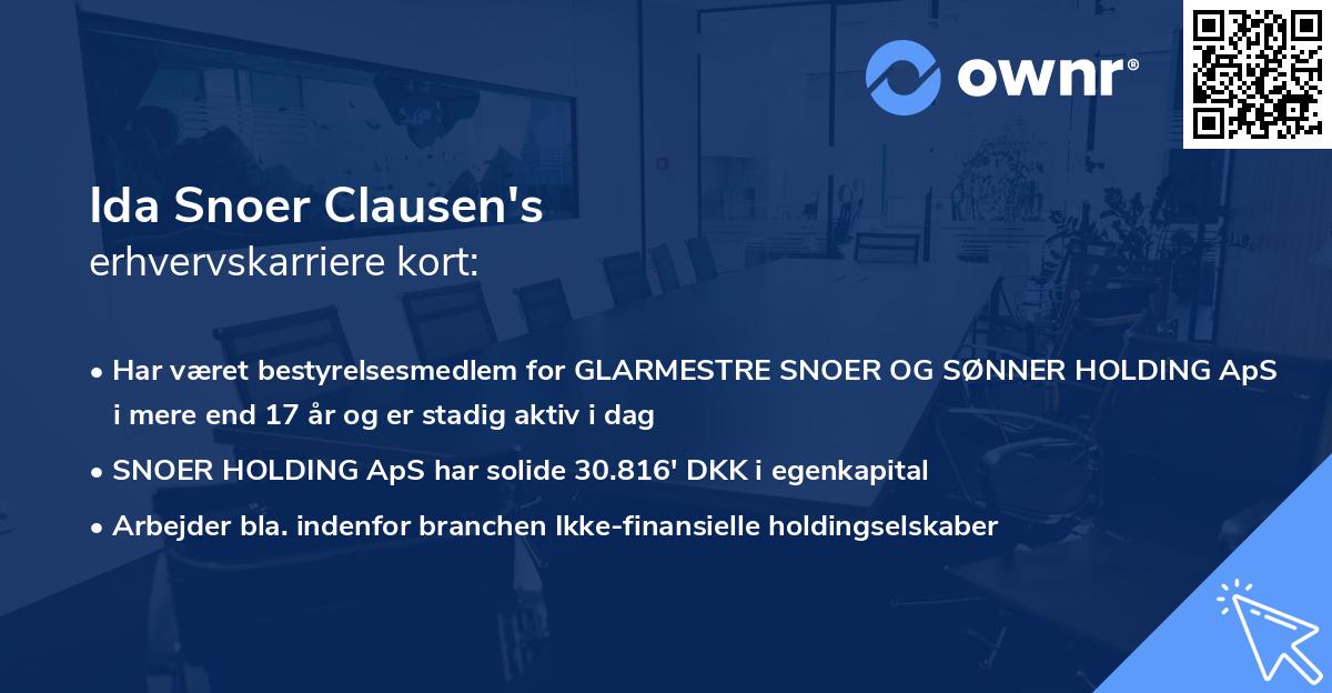 Ida Snoer Clausen's erhvervskarriere kort