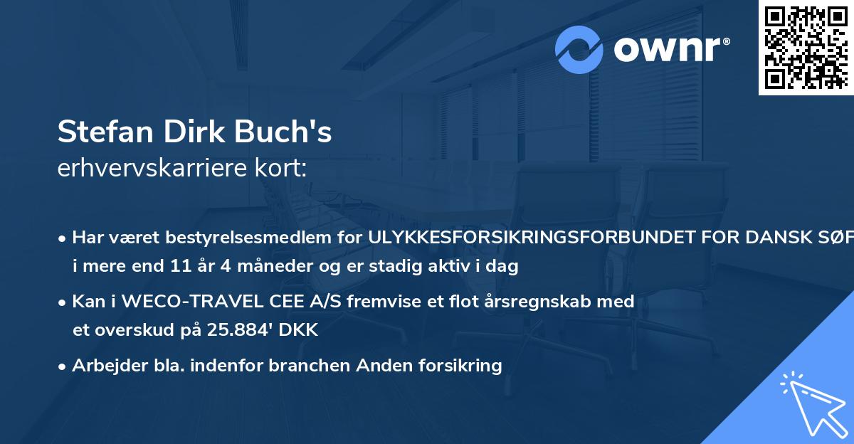 Stefan Dirk Buch's erhvervskarriere kort