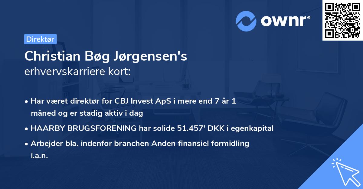 Christian Bøg Jørgensen's erhvervskarriere kort