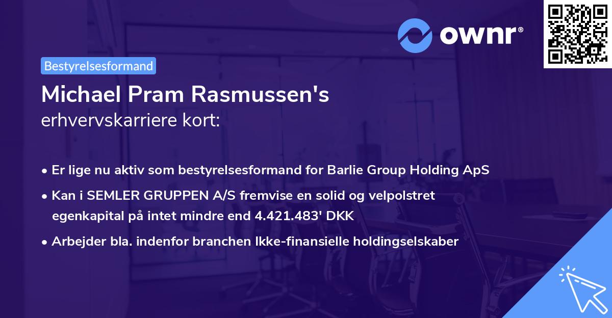 Michael Pram Rasmussen's erhvervskarriere kort