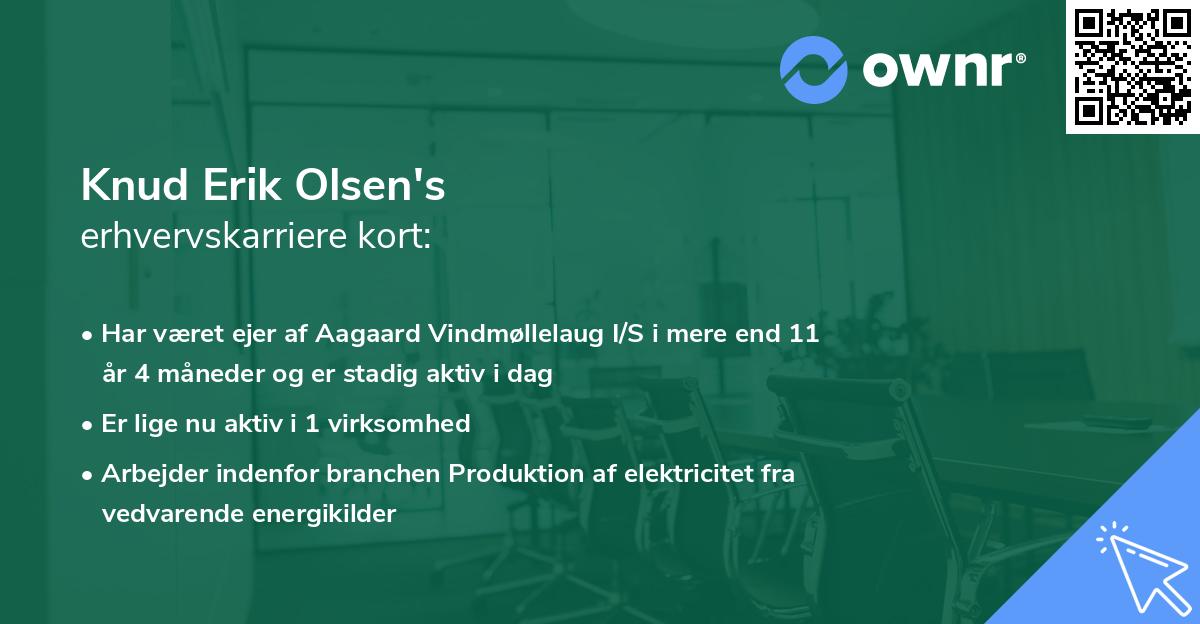 Knud Erik Olsen's erhvervskarriere kort