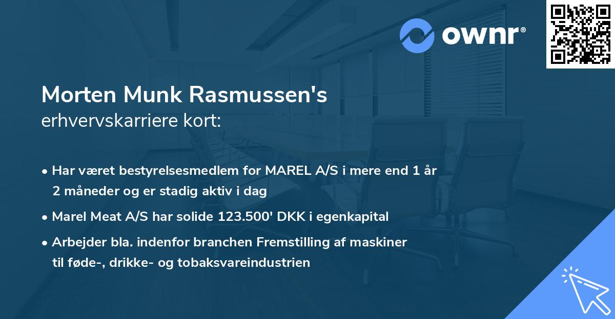 Morten Munk Rasmussen's erhvervskarriere kort