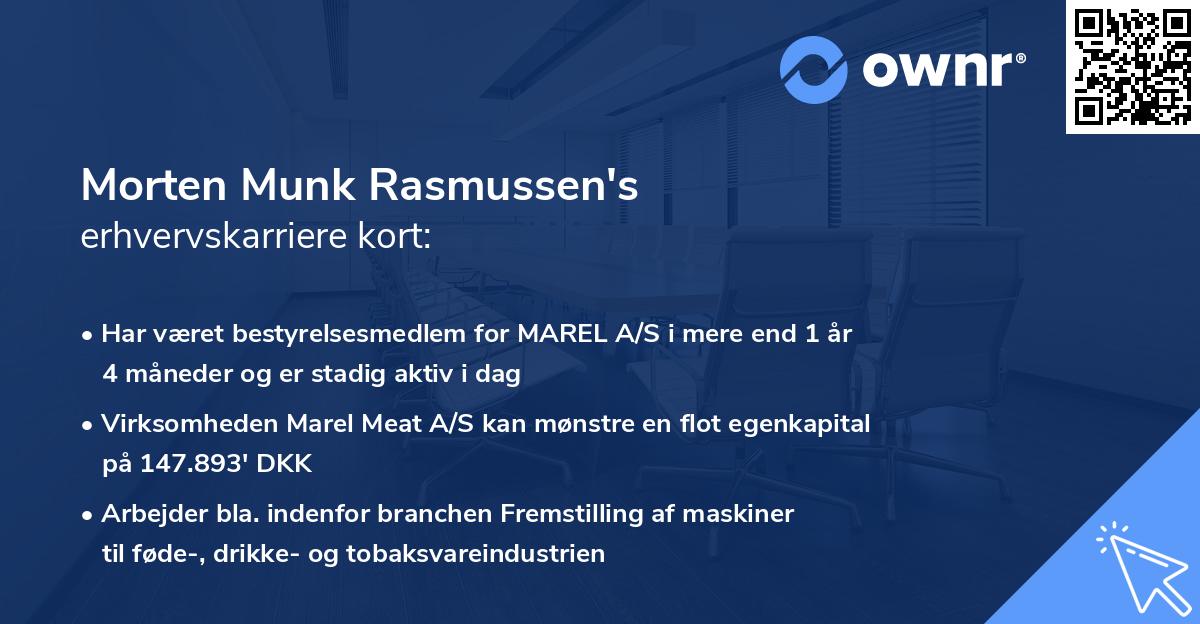 Morten Munk Rasmussen's erhvervskarriere kort