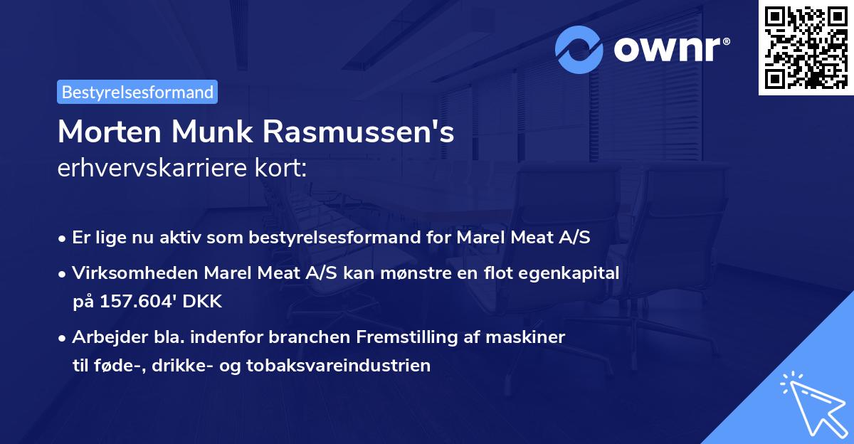Morten Munk Rasmussen's erhvervskarriere kort
