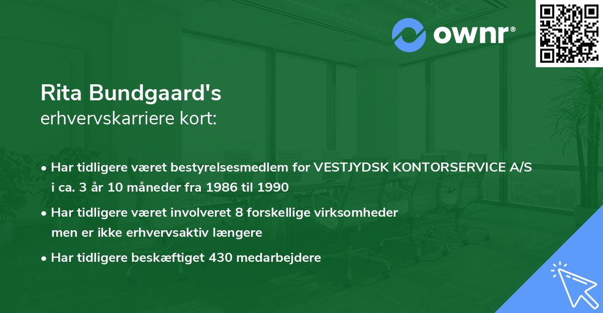 Rita Bundgaard's erhvervskarriere kort