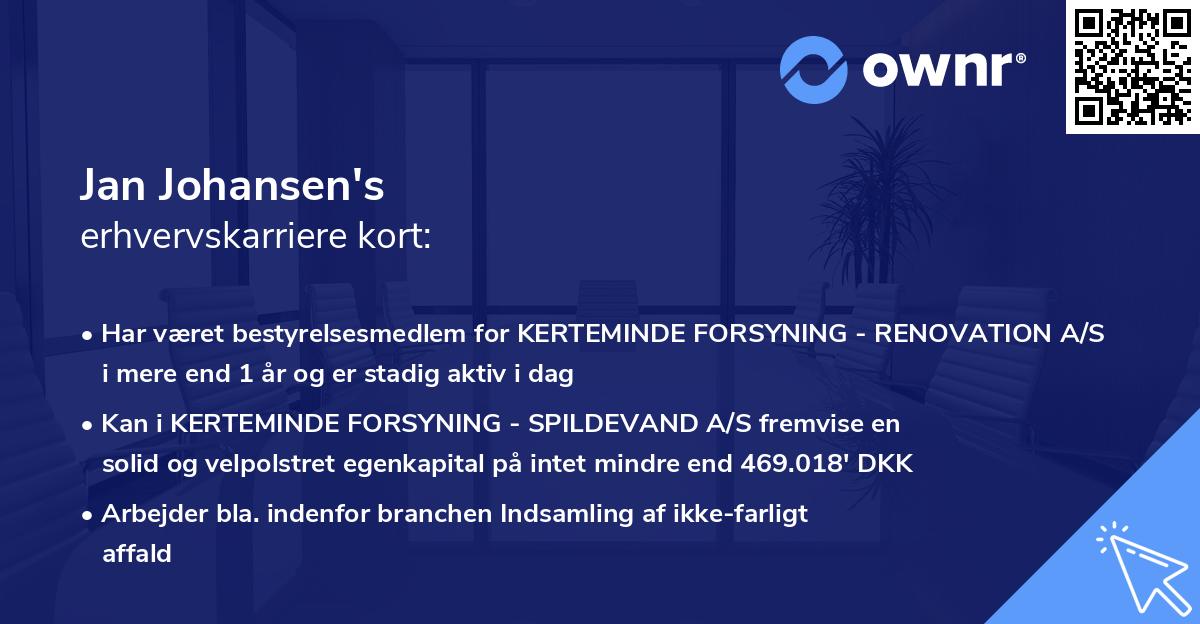 Jan Johansen's erhvervskarriere kort