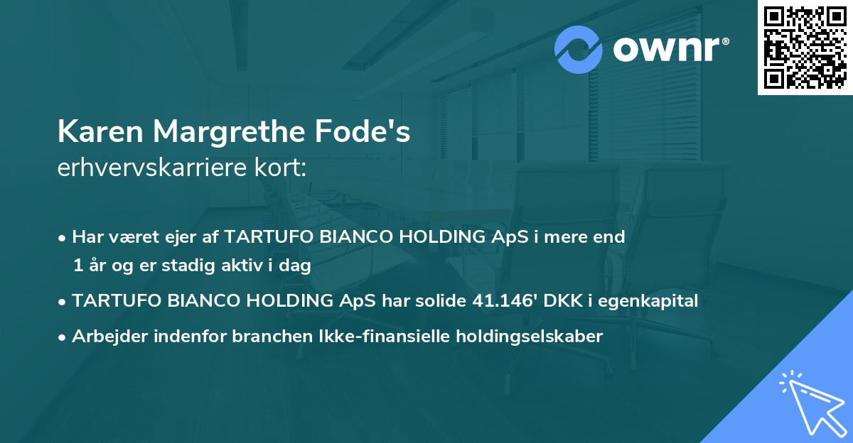 Karen Margrethe Fode's erhvervskarriere kort