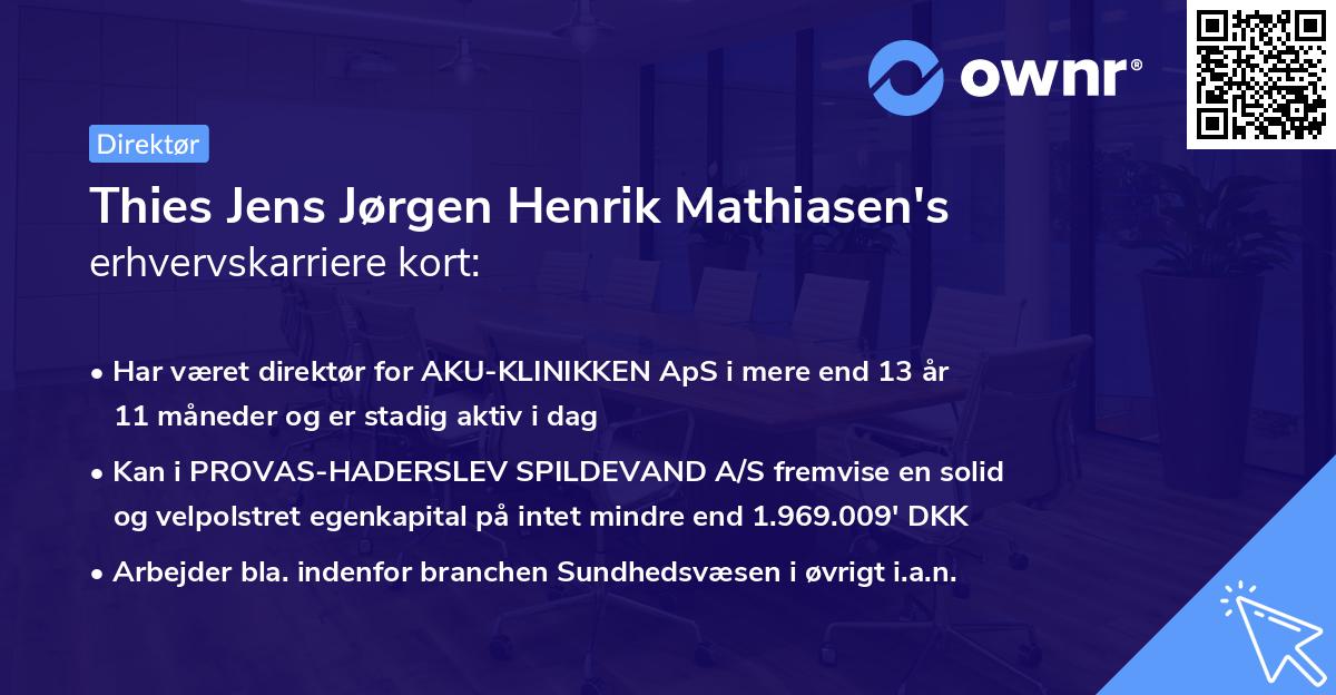 Thies Jens Jørgen Henrik Mathiasen's erhvervskarriere kort